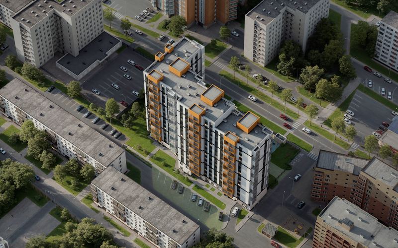 Вид жилого комплекса сверху