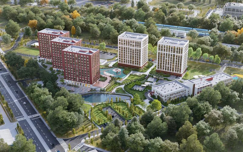 Вид жилого комплекса с высоты